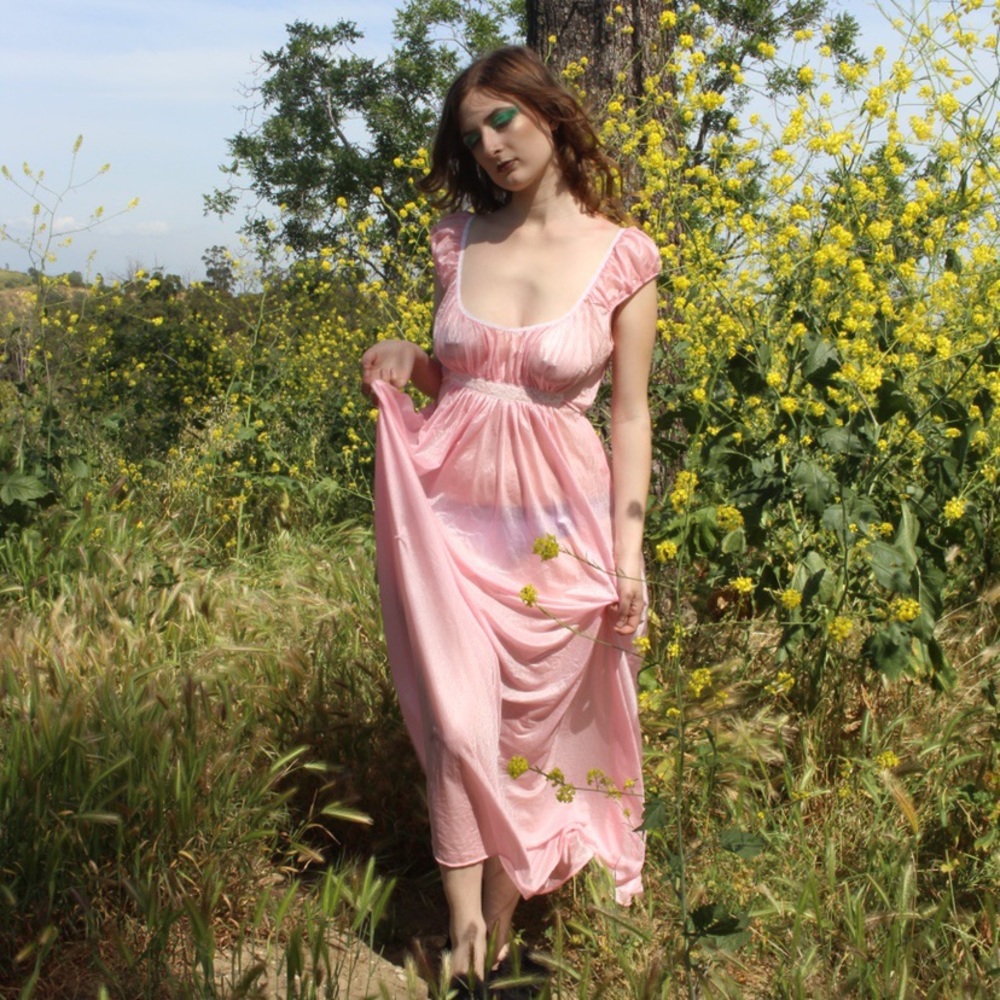 70’s Vintage Sheer Pink Princess Lingerie Dress